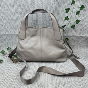 Fossil Beige/gray Pebbled Leather Handbag